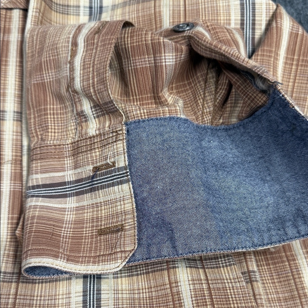 Columbia Tan and Brown Plaid Shirt - Picture 5 of 6